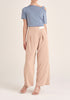 Paisie Contrasting Wide Leg Trousers in Beige